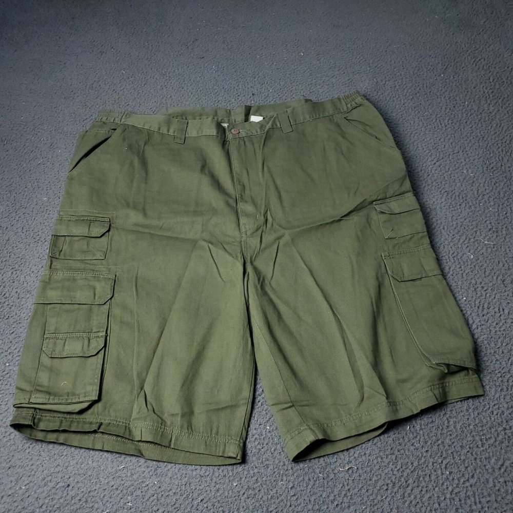 NEW Boulder Creek Trading Cargo Shorts Big Mens 46 x12 Green Khaki Chino